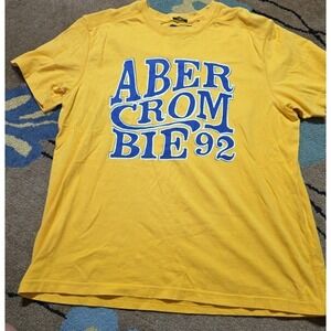Abercrombie Fitch 92 Yellow‎ Muscle Y2K Vintage Tee Shirt XL Double Sided Heavy